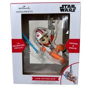 Star Wars Hallmark Christmas Ornament Luke Skywalker Light Saber Orange Suit NEW